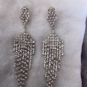 Beautiful long dangle clip on earring